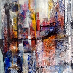 S'morgens in een stad geschilderd door 