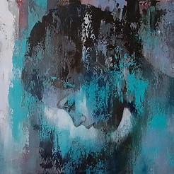 Geabstraheerd portret geschilderd door 