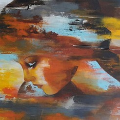 Geabstraheerd portret geschilderd door 