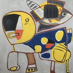 Horse with fish geschilderd door 