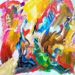 The party is going on geschilderd door 