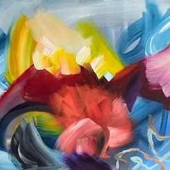 Tulips in the wind geschilderd door 