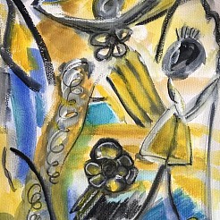 Ik Loop geschilderd door 