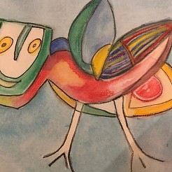 Bonte Specht geschilderd door 