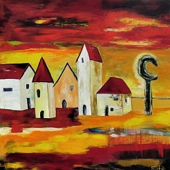 Er moeten mensen zijn die zonnen aan steken geschilderd door 