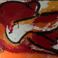 Roodborstje geschilderd door 