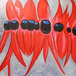 Bloemvlammen geschilderd door 