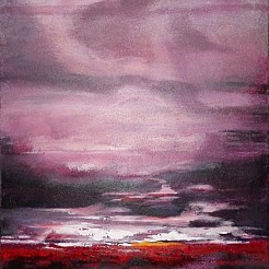 Zonsondergang toscane geschilderd door 