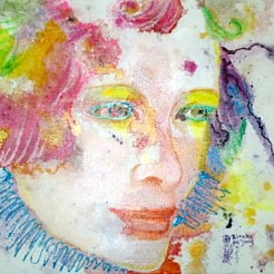 Clown geschilderd door 