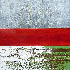 Rode balk geschilderd door 