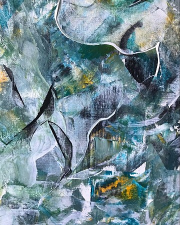 Blueflow-in the storm of the Ocean geschilderd door Gemstones-Art