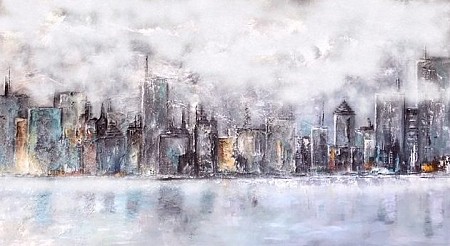 Foggy morning shrouded in mistery geschilderd door Gemstones-Art